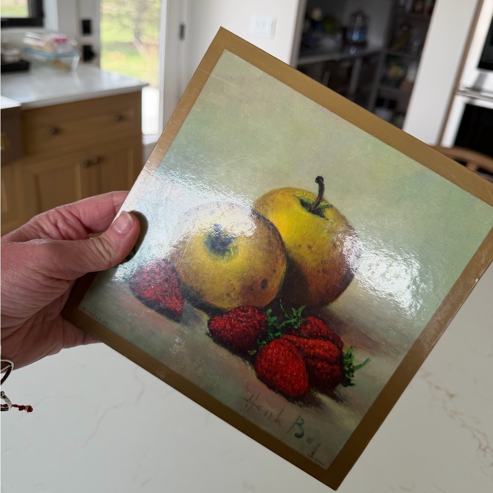 Vintage Henk Bos Fruit Still Hot Plate Plaques Perfect for Table or Wall MCM